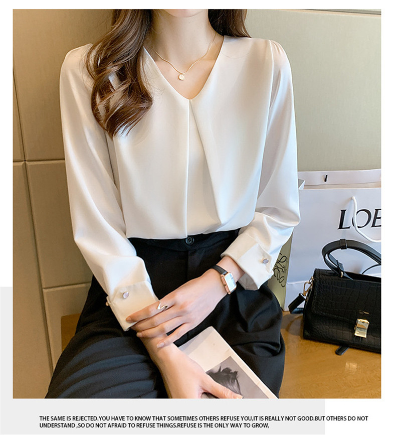 ブラウス レディース シャツ 長袖 シフォン Ｖネック きれいめ 通勤 トップス おしゃれ 可愛い 体型カバー 着痩せ ゆったり カジュアル 