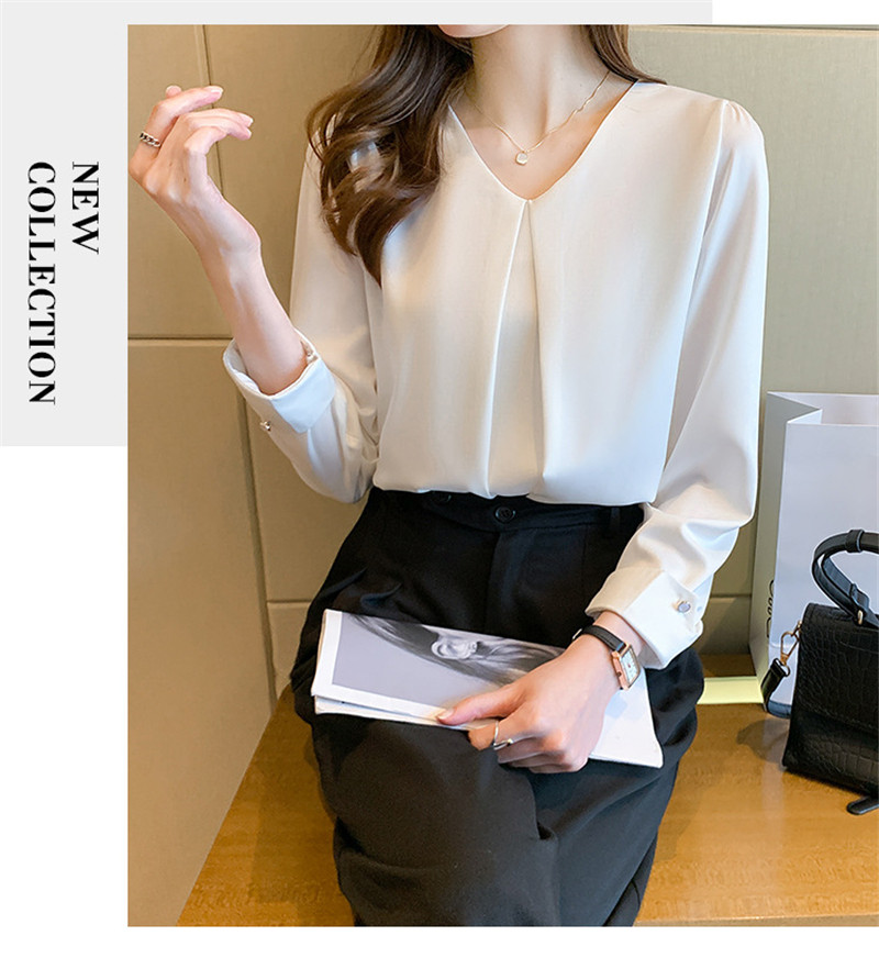 ブラウス レディース シャツ 長袖 シフォン Ｖネック きれいめ 通勤 トップス おしゃれ 可愛い 体型カバー 着痩せ ゆったり カジュアル 