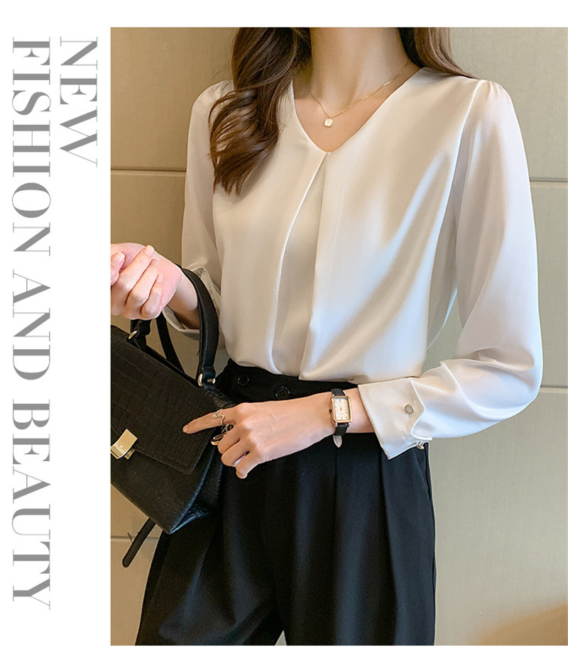 ブラウス レディース シャツ 長袖 シフォン Ｖネック きれいめ 通勤 トップス おしゃれ 可愛い 体型カバー 着痩せ ゆったり カジュアル 