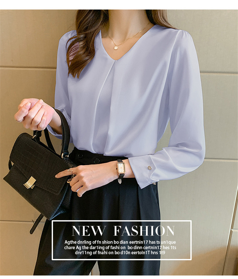 ブラウス レディース シャツ 長袖 シフォン Ｖネック きれいめ 通勤 トップス おしゃれ 可愛い 体型カバー 着痩せ ゆったり カジュアル 