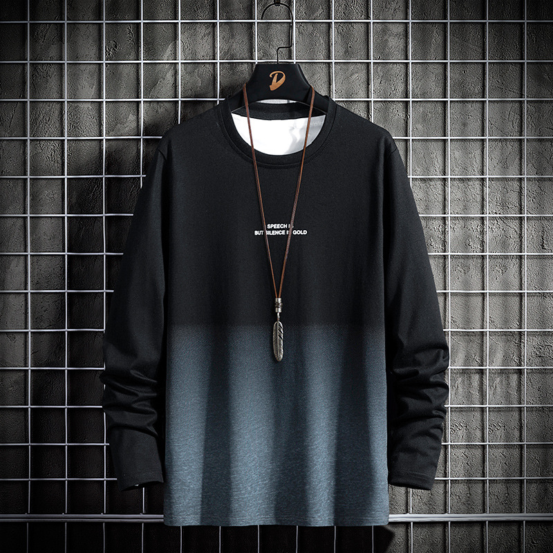 ティーシャツ メンズ ロンT 長袖Tシャツ グラデーション カジュアル 秋服 ロングTシャツ スポーツ 春服 アメカジ 