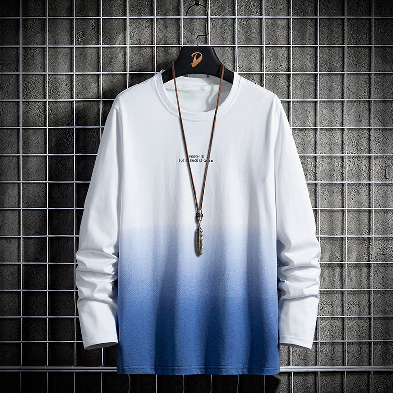 ティーシャツ メンズ ロンT 長袖Tシャツ グラデーション カジュアル 秋服 ロングTシャツ スポーツ 春服 アメカジ 