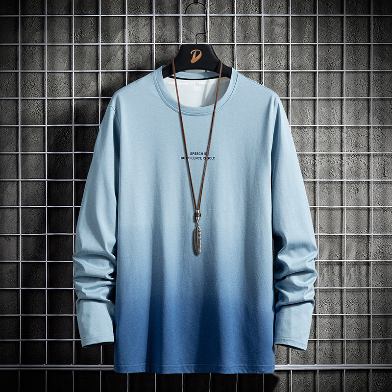 ティーシャツ メンズ ロンT 長袖Tシャツ グラデーション カジュアル 秋服 ロングTシャツ スポーツ 春服 アメカジ 