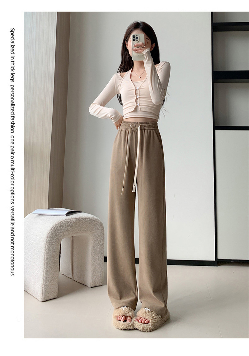 ワイドパンツ レディース ロング スウェットパンツ ガウチョパンツ ストレートパンツ 通勤 秋物 ウエストゴム オフィス ボズボン通学 秋 