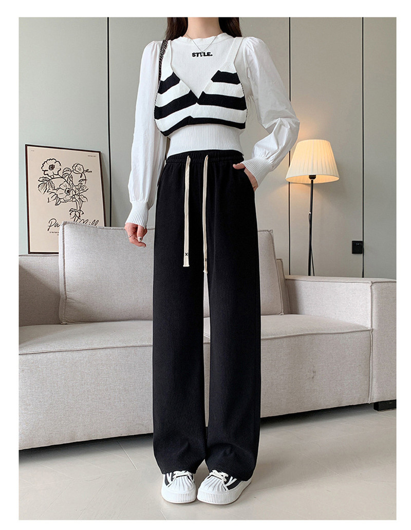 ワイドパンツ レディース ロング スウェットパンツ ガウチョパンツ ストレートパンツ 通勤 秋物 ウエストゴム オフィス ボズボン通学 秋 