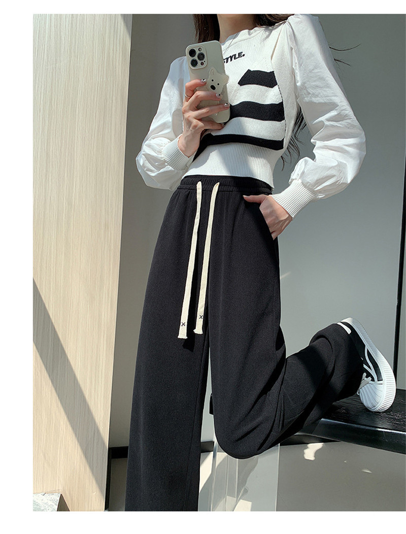 ワイドパンツ レディース ロング スウェットパンツ ガウチョパンツ ストレートパンツ 通勤 秋物 ウエストゴム オフィス ボズボン通学 秋 