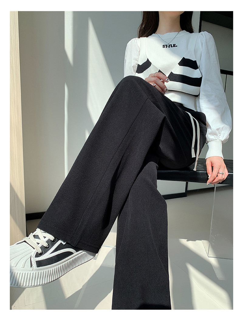 ワイドパンツ レディース ロング スウェットパンツ ガウチョパンツ ストレートパンツ 通勤 秋物 ウエストゴム オフィス ボズボン通学 秋 
