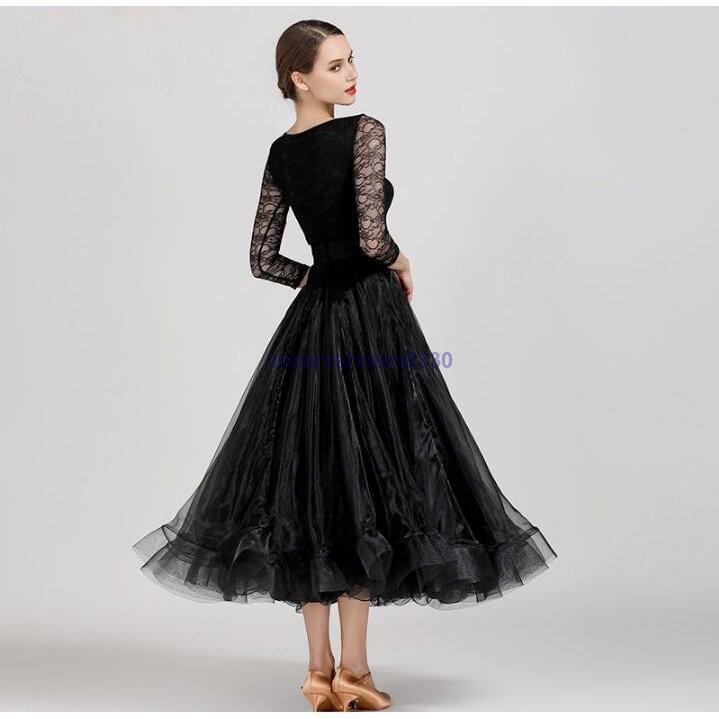 社交ダンス衣装 ワンピース モダンダンス ワルツ専用ドレス レッスン着 ルンバ 練習競技着デモ用 サンバ スタンダード発表会用演出服 