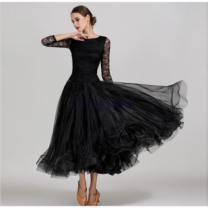 社交ダンス衣装 ワンピース モダンダンス ワルツ専用ドレス レッスン着 ルンバ 練習競技着デモ用 サンバ スタンダード発表会用演出服 