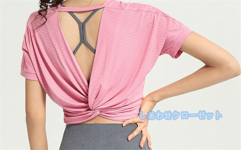 ヨガウェア レディース トップス 半袖 Tシャツ ホットヨガ スポーツウェア 吸汗 速乾 フィットネス ランニングウェア おしゃれ かわいい 重ね着 