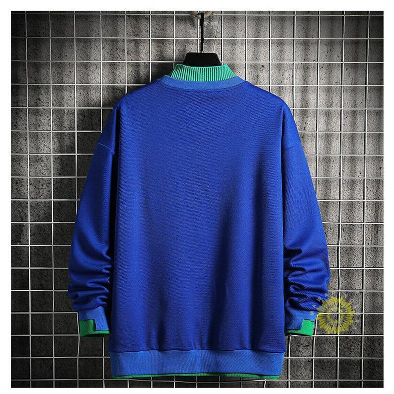 長袖トレーナー メンズ 無地 レイヤード風 トレーナー スウェットシャツ プルオーバー 秋服 クルーネック トップス 秋コーデ ゆったり 