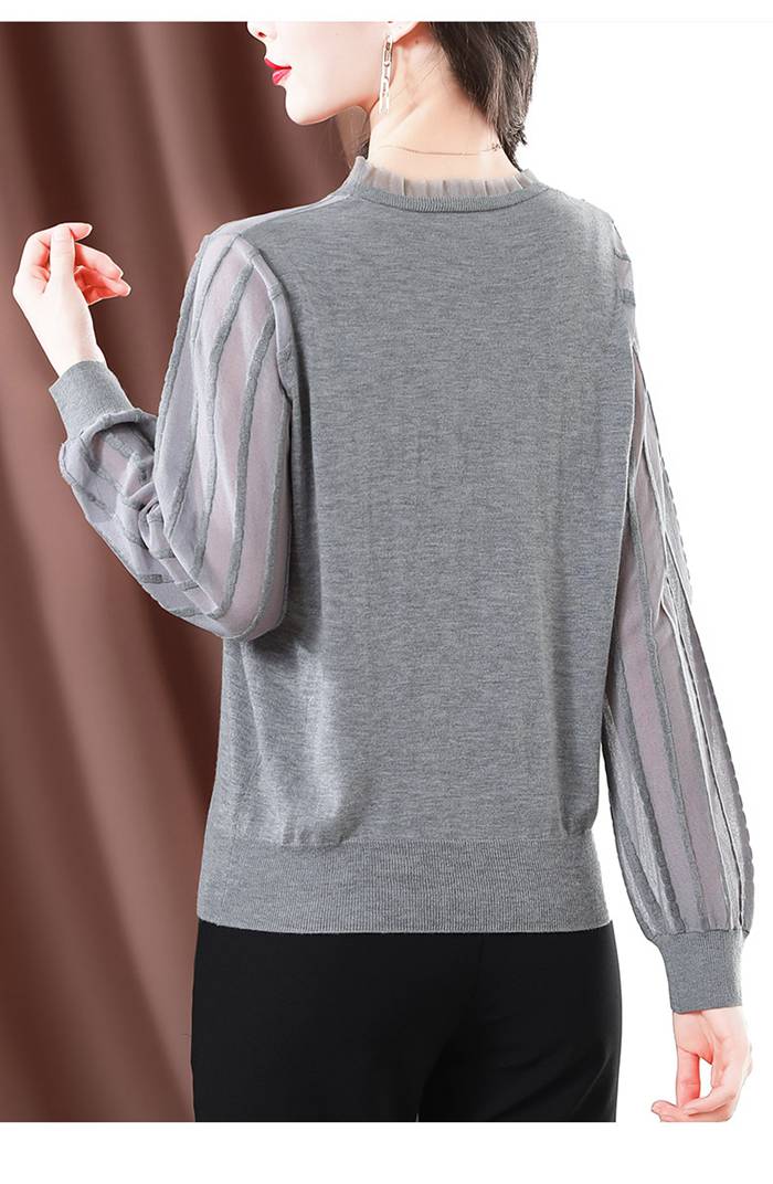 ニットトップス レディース シースルー ニット 長袖 Vネック トップス カジュアル ファッション 春 秋 通勤 おしゃれ 女性 かわいい 無地 