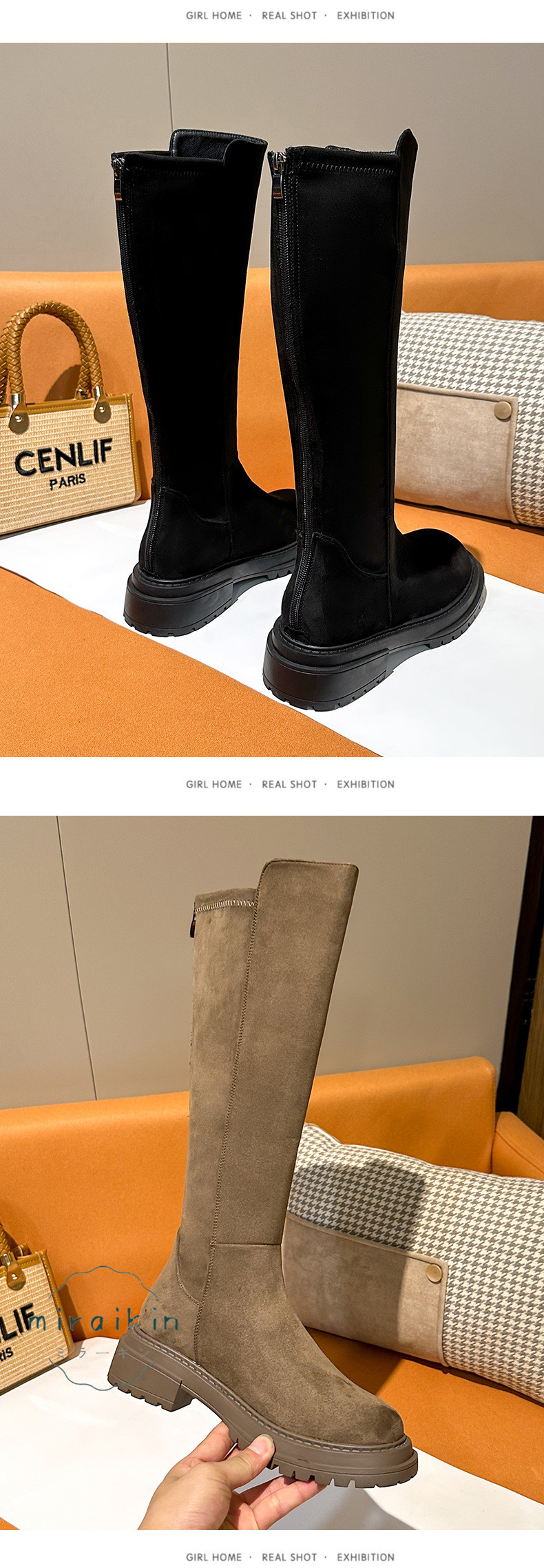 ロングブーツ レディース ブーツ シンプル 秋冬 ヒール 美脚 お出掛け 歩きやすい 履きやすい 厚底 通勤 通学 痛くない 幅広 大きいサイズ 裏起毛 スエード 