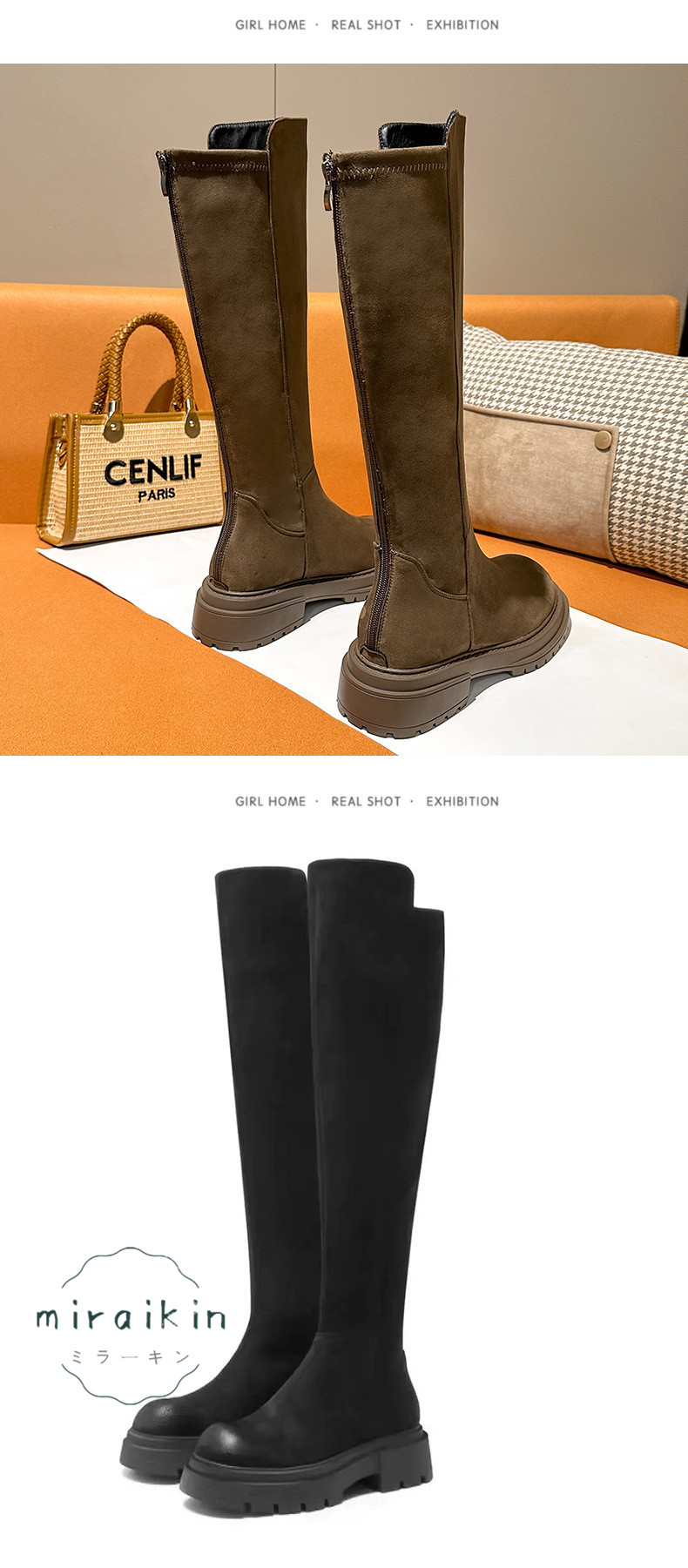 ロングブーツ レディース ブーツ シンプル 秋冬 ヒール 美脚 お出掛け 歩きやすい 履きやすい 厚底 通勤 通学 痛くない 幅広 大きいサイズ 裏起毛 スエード 