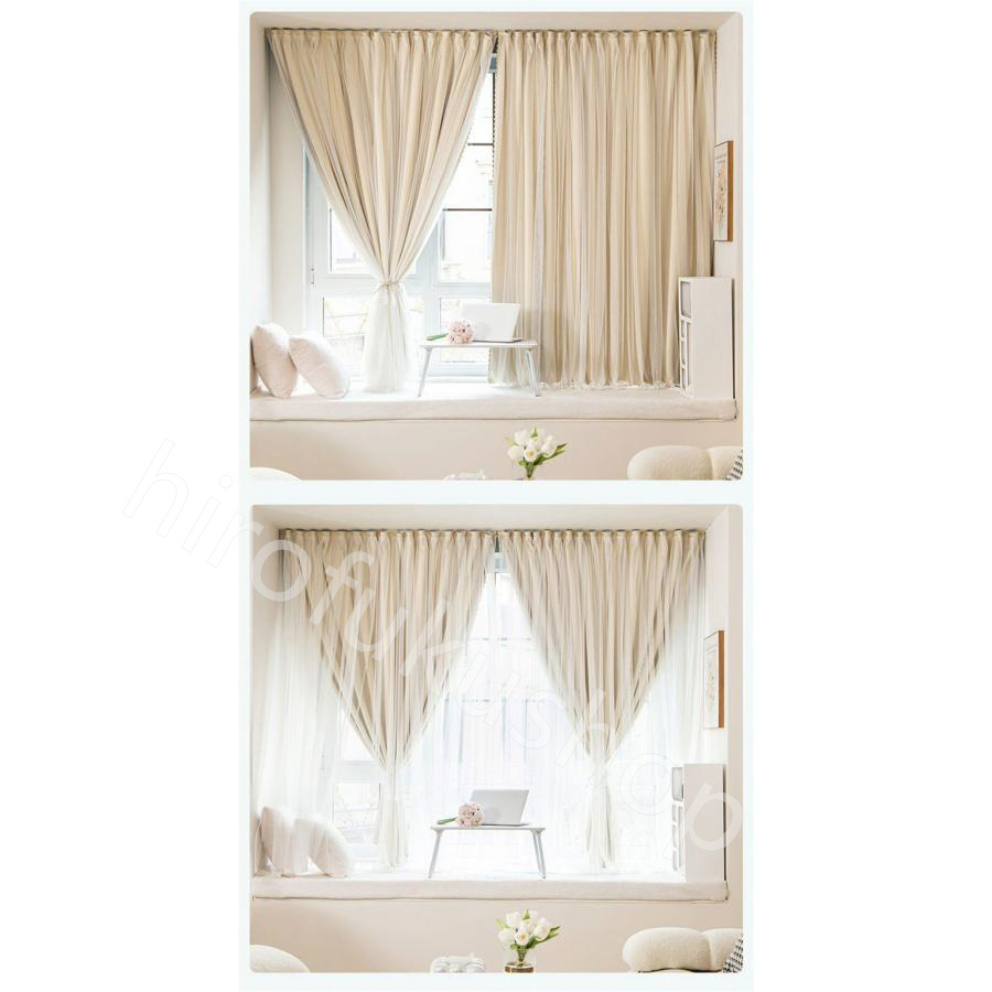 レースカーテン 1枚 UVカット 遮光 おしゃれ カーテン 丈直し シンプル省エネ UVカット 洗濯 フック インテリア 洗える 無地 遮熱 透光 