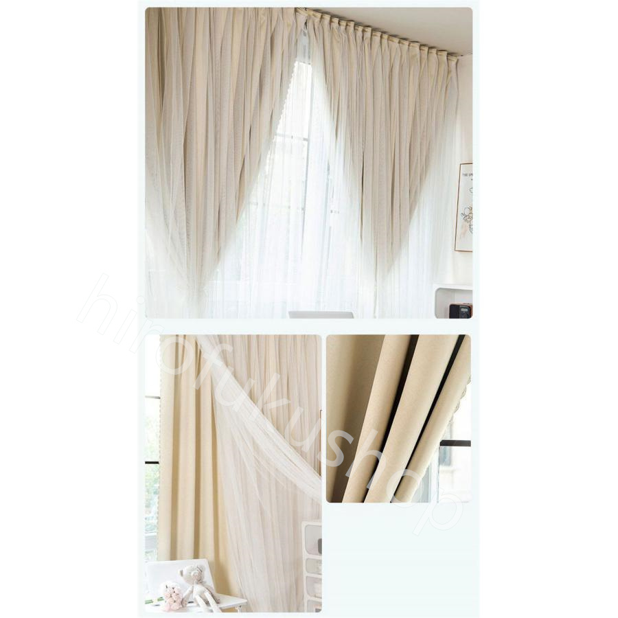 レースカーテン 1枚 UVカット 遮光 おしゃれ カーテン 丈直し シンプル省エネ UVカット 洗濯 フック インテリア 洗える 無地 遮熱 透光 