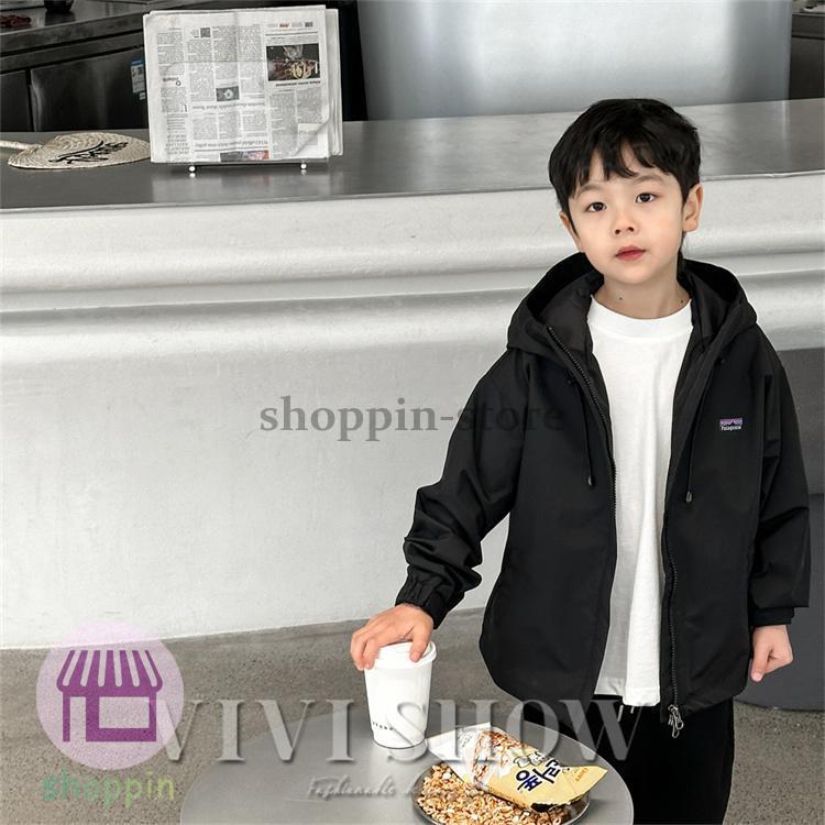 キッズ アウター 長袖 トップス フードつき カジュアル ゆったり シンプル 着やすい ジップおしゃれ ノーハイネック あわせやすい 動きやすい 
