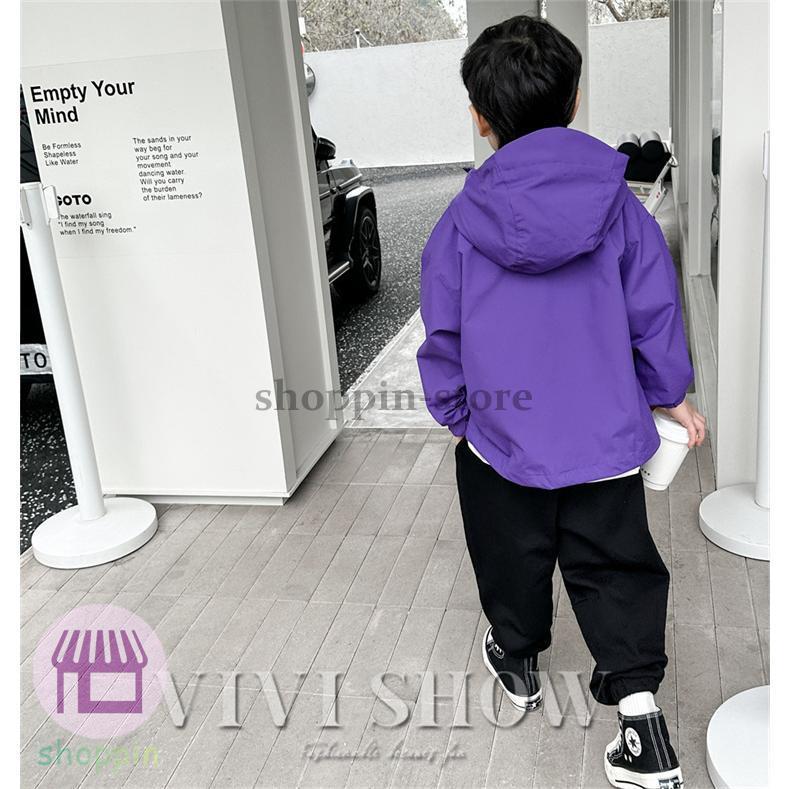 キッズ アウター 長袖 トップス フードつき カジュアル ゆったり シンプル 着やすい ジップおしゃれ ノーハイネック あわせやすい 動きやすい 