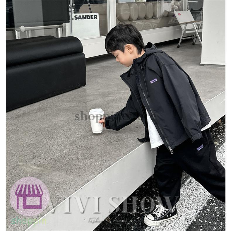 キッズ アウター 長袖 トップス フードつき カジュアル ゆったり シンプル 着やすい ジップおしゃれ ノーハイネック あわせやすい 動きやすい 