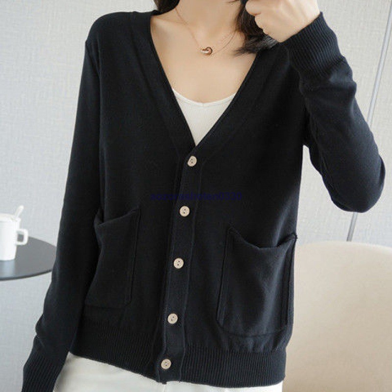 ニットカーディガン レディース カーディガン 通勤 ニットコーディガン ボタンカーディガン Vネック 冷房対策 コーディガン 春秋 ポケット付き 