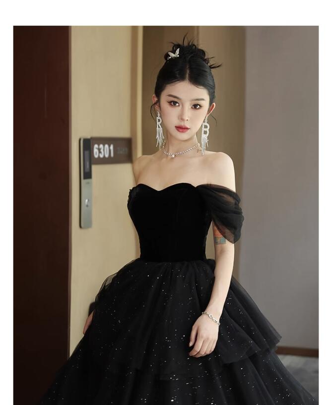 イブニングドレス フフリル 発表会ドレス キャミドレス Vネック ロング丈 謝恩会 パーティードレス 同窓会 オフショルダー お呼ばれドレス サックス 