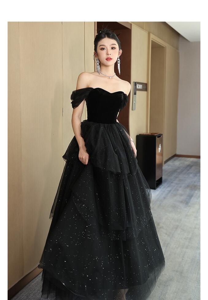 イブニングドレス フフリル 発表会ドレス キャミドレス Vネック ロング丈 謝恩会 パーティードレス 同窓会 オフショルダー お呼ばれドレス サックス 