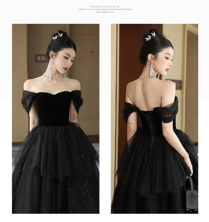 イブニングドレス フフリル 発表会ドレス キャミドレス Vネック ロング丈 謝恩会 パーティードレス 同窓会 オフショルダー お呼ばれドレス サックス 