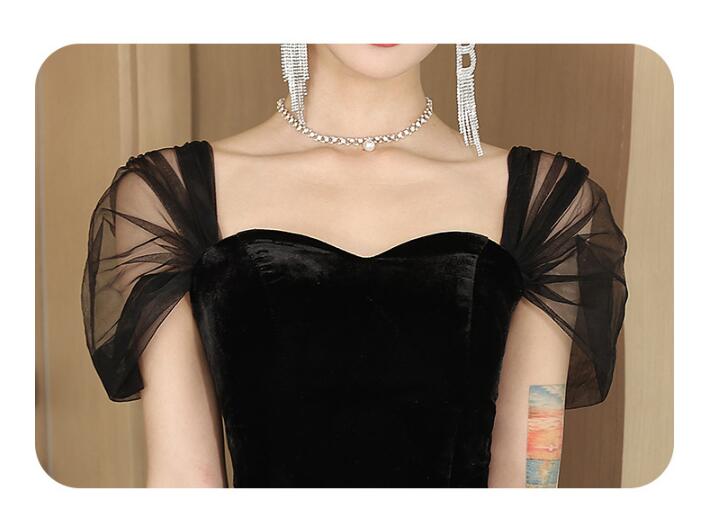 イブニングドレス フフリル 発表会ドレス キャミドレス Vネック ロング丈 謝恩会 パーティードレス 同窓会 オフショルダー お呼ばれドレス サックス 