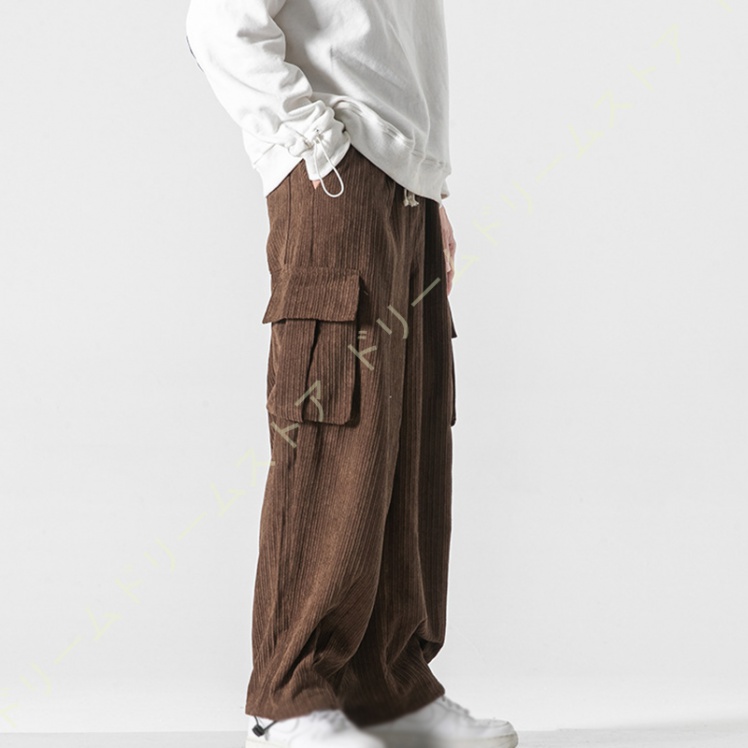 ワイドパンツ メンズ 冬 ワイド パンツ カーゴパンツ 秋 ワイドパンツ コーデュロイパンツ 大きいサイズ 冬 ゆったり 冬服 パンツ パンツ ウエストゴム 秋服 