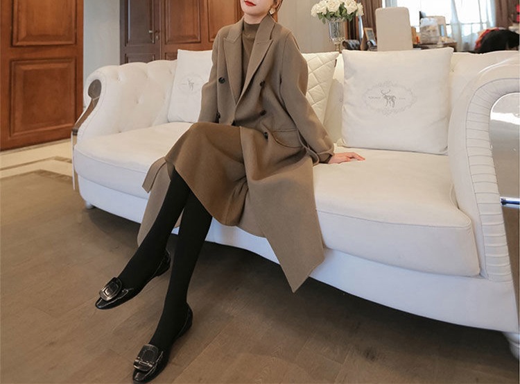 ワンピース レディース きれいめ オシャレ 春秋 ロング丈 100CM ネック 着痩せ 長袖 Fサイズ 