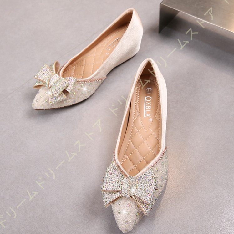 パンプス 美脚 レディース コンフォートビジュー リボン ウェッジソール ローファー ファッション 女性 脚長 婦人 5CM おしゃれ 軽量 カジュアル 