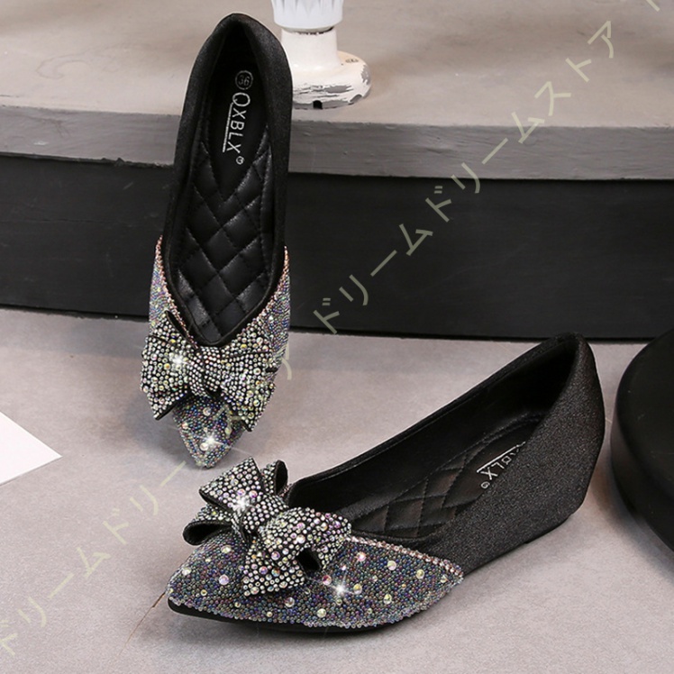 パンプス 美脚 レディース コンフォートビジュー リボン ウェッジソール ローファー ファッション 女性 脚長 婦人 5CM おしゃれ 軽量 カジュアル 