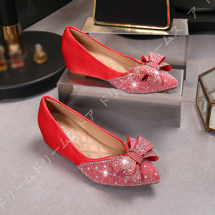 パンプス 美脚 レディース コンフォートビジュー リボン ウェッジソール ローファー ファッション 女性 脚長 婦人 5CM おしゃれ 軽量 カジュアル 