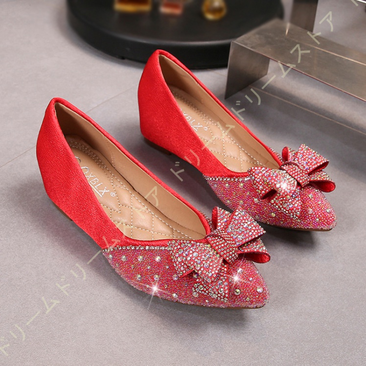 パンプス 美脚 レディース コンフォートビジュー リボン ウェッジソール ローファー ファッション 女性 脚長 婦人 5CM おしゃれ 軽量 カジュアル 