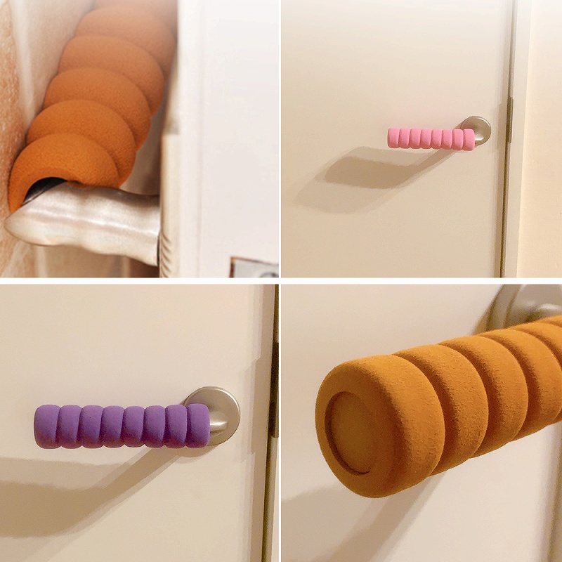 ドアノブ クッション カバー 4個 グリップ ドアハンドル 安全対策 ケガ防止 ダイニング 扉トイレ 柔らかい 滑り止め 静電気防止 洗面台 お風呂 傷防止 玄関 