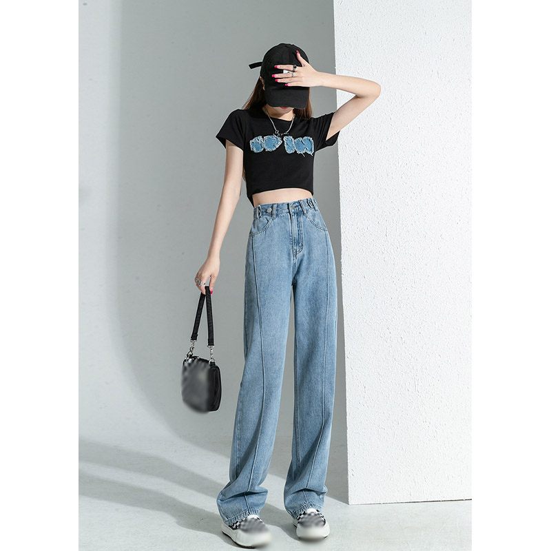デニム レディース パンツ デニムパンツ ジーンズ ひんやり 涼しい ゴム 夏 ワイドパンツ 薄手 体型カバー ボ春 ハイウエスト 速乾 