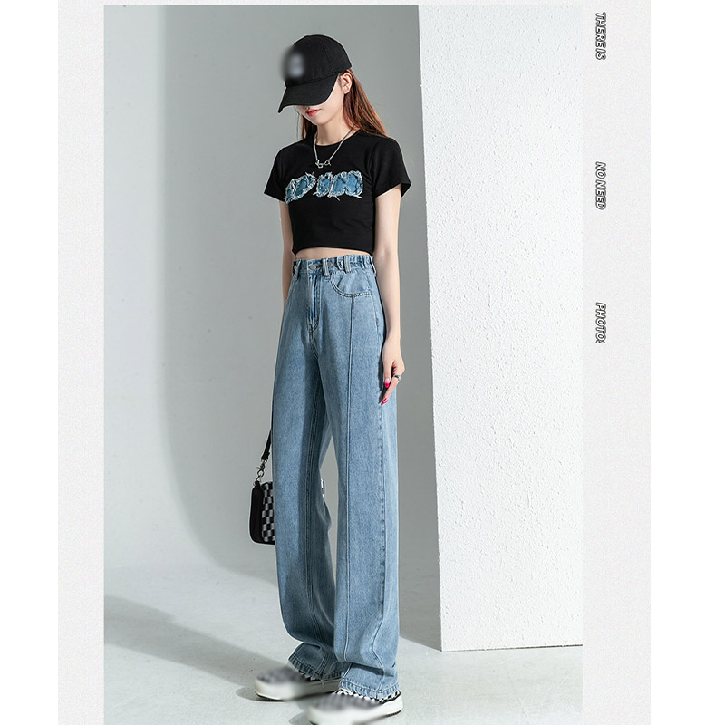 デニム レディース パンツ デニムパンツ ジーンズ ひんやり 涼しい ゴム 夏 ワイドパンツ 薄手 体型カバー ボ春 ハイウエスト 速乾 
