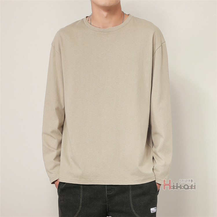 無地 長袖 Tシャツ メンズ 綿100% ロンT クルーネック トップス カットソー ティーシャツ ロンティー インナー 長袖Tシャツ 