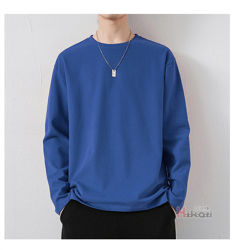 無地 長袖 Tシャツ メンズ 綿100% ロンT クルーネック トップス カットソー ティーシャツ ロンティー インナー 長袖Tシャツ 
