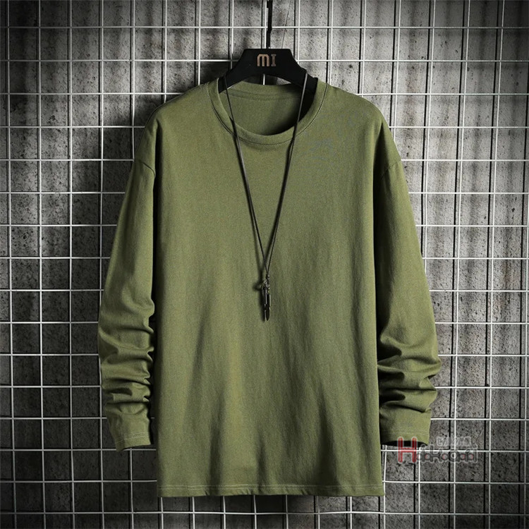 無地 長袖 Tシャツ メンズ 綿100% ロンT クルーネック トップス カットソー ティーシャツ ロンティー インナー 長袖Tシャツ 