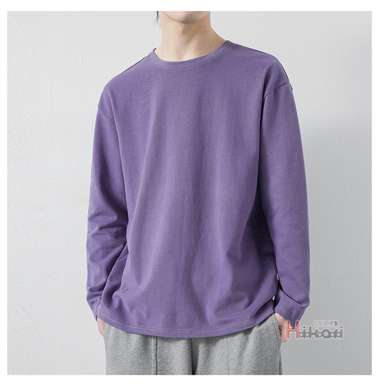 無地 長袖 Tシャツ メンズ 綿100% ロンT クルーネック トップス カットソー ティーシャツ ロンティー インナー 長袖Tシャツ 