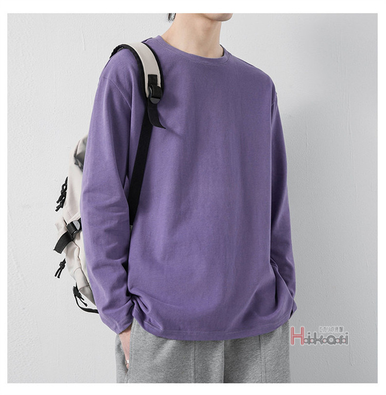 無地 長袖 Tシャツ メンズ 綿100% ロンT クルーネック トップス カットソー ティーシャツ ロンティー インナー 長袖Tシャツ 
