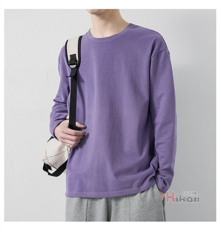 無地 長袖 Tシャツ メンズ 綿100% ロンT クルーネック トップス カットソー ティーシャツ ロンティー インナー 長袖Tシャツ 