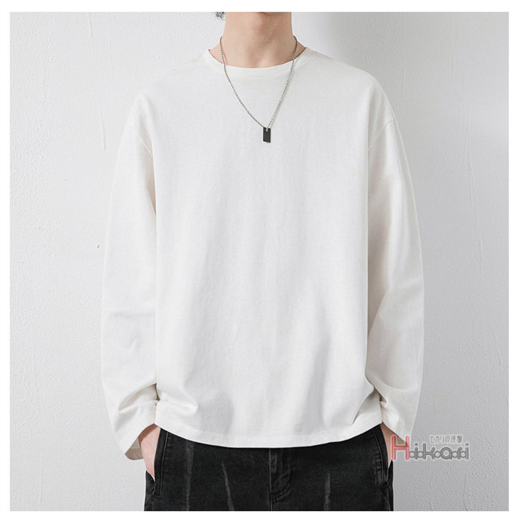 無地 長袖 Tシャツ メンズ 綿100% ロンT クルーネック トップス カットソー ティーシャツ ロンティー インナー 長袖Tシャツ 