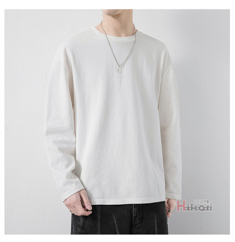 無地 長袖 Tシャツ メンズ 綿100% ロンT クルーネック トップス カットソー ティーシャツ ロンティー インナー 長袖Tシャツ 