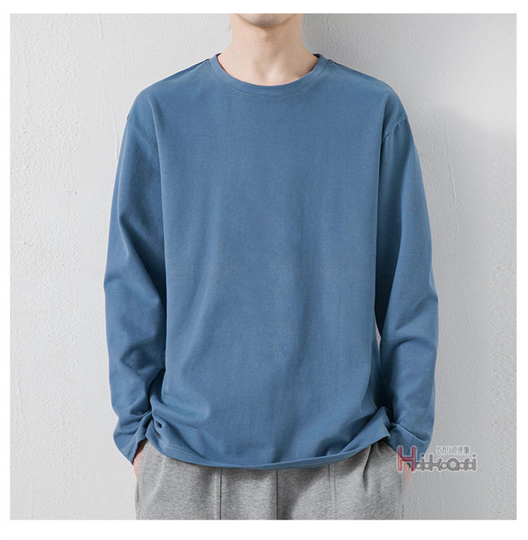 無地 長袖 Tシャツ メンズ 綿100% ロンT クルーネック トップス カットソー ティーシャツ ロンティー インナー 長袖Tシャツ 