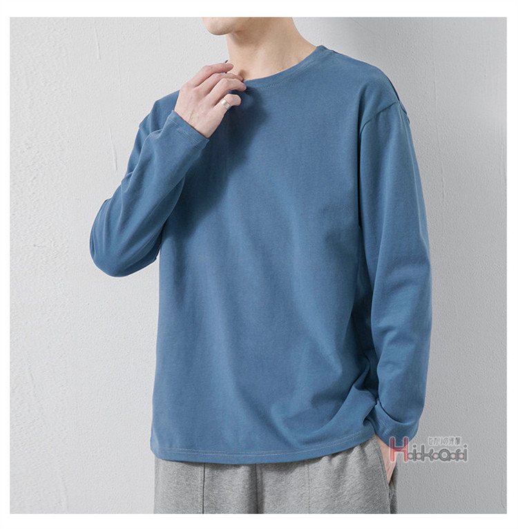 無地 長袖 Tシャツ メンズ 綿100% ロンT クルーネック トップス カットソー ティーシャツ ロンティー インナー 長袖Tシャツ 