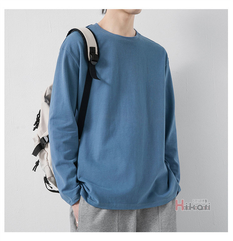 無地 長袖 Tシャツ メンズ 綿100% ロンT クルーネック トップス カットソー ティーシャツ ロンティー インナー 長袖Tシャツ 