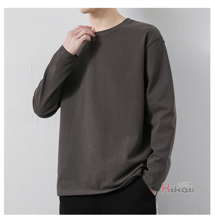 無地 長袖 Tシャツ メンズ 綿100% ロンT クルーネック トップス カットソー ティーシャツ ロンティー インナー 長袖Tシャツ 