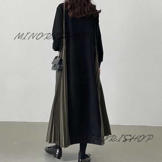 ワンピース レディース 長袖 切り替え マキシ丈ワンピース 体型カバー マキシ 体型カ ロングワンピース 着心地 春ワンピース ワンピース 